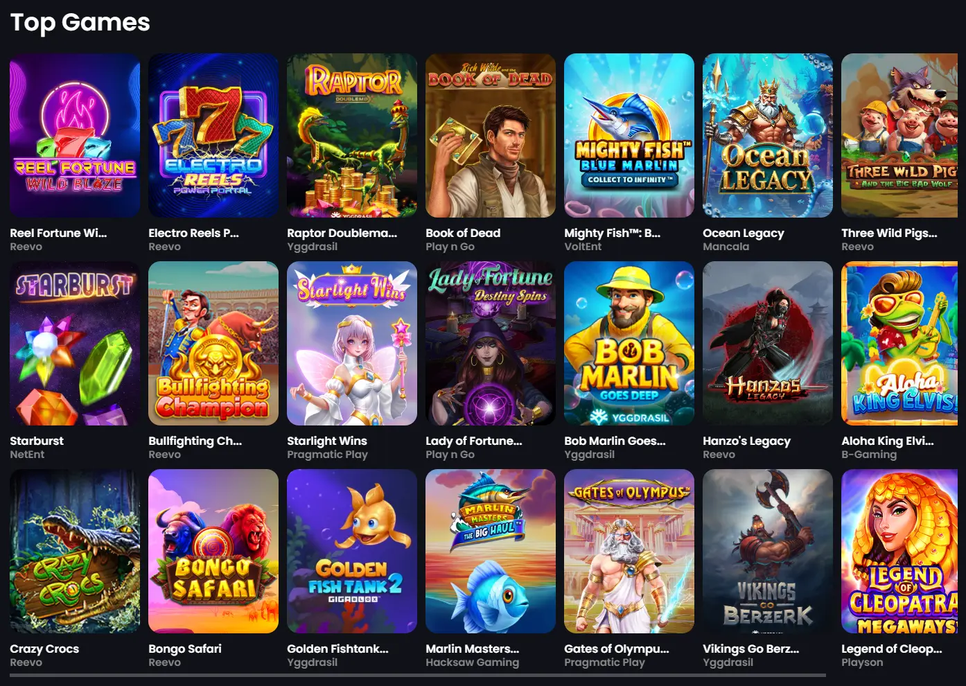 Welcome bonus, casino games and weekly promotions